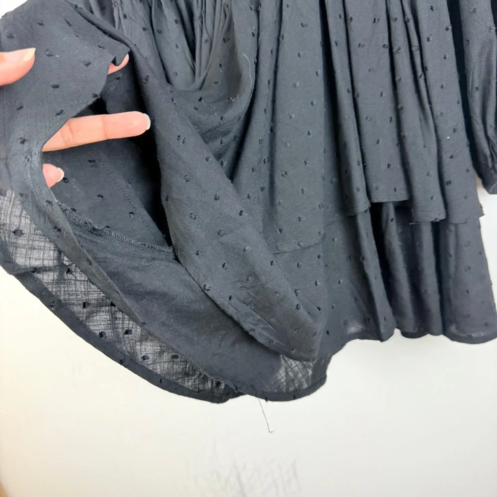 NWT Princess Polly “Love Galore” Long Sleeve Smocked Romper Black Cottagecore - Picture 9 of 9